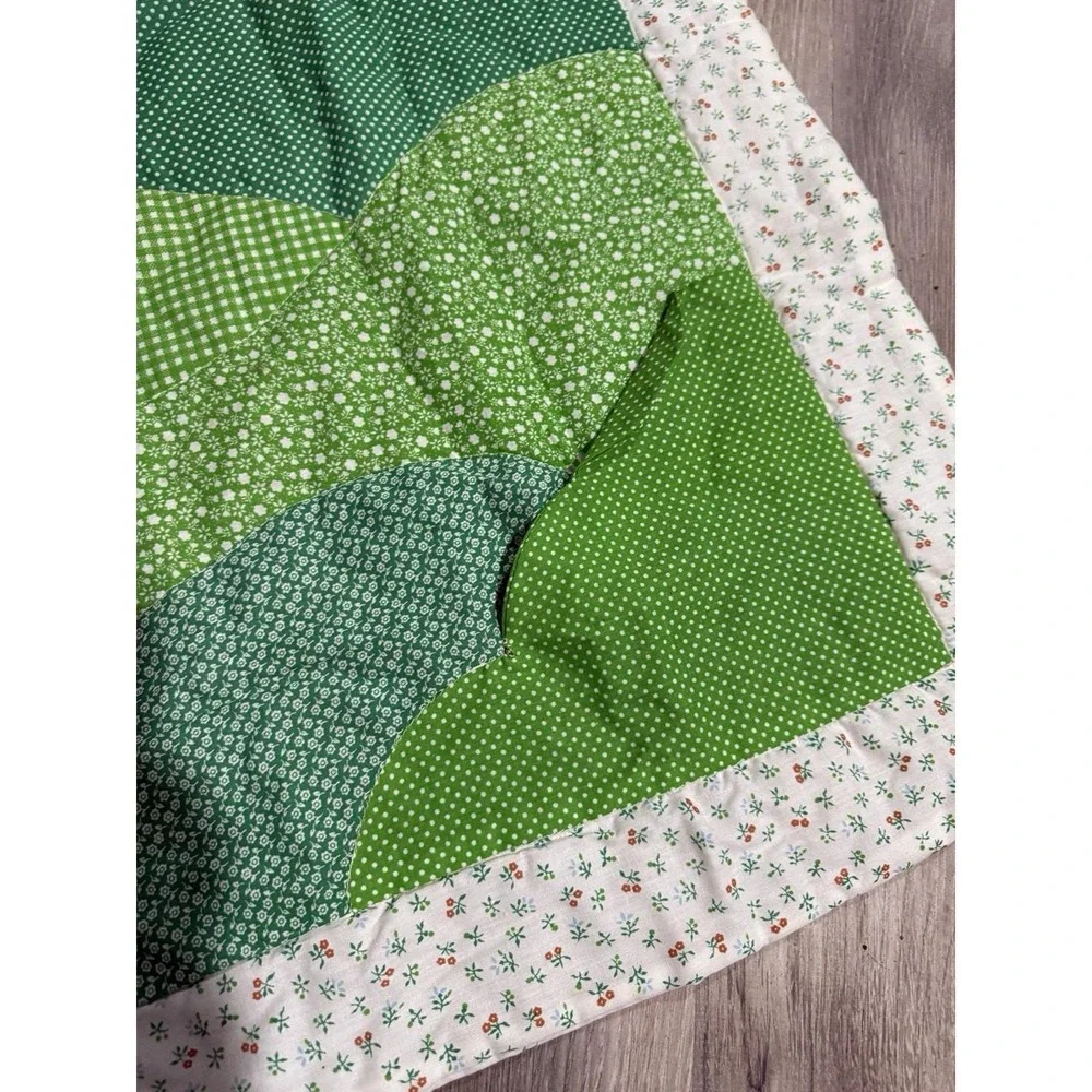 Vintage Disney Bambi Baby Quilt Applique Nursery Blanket Green Gingham Floral